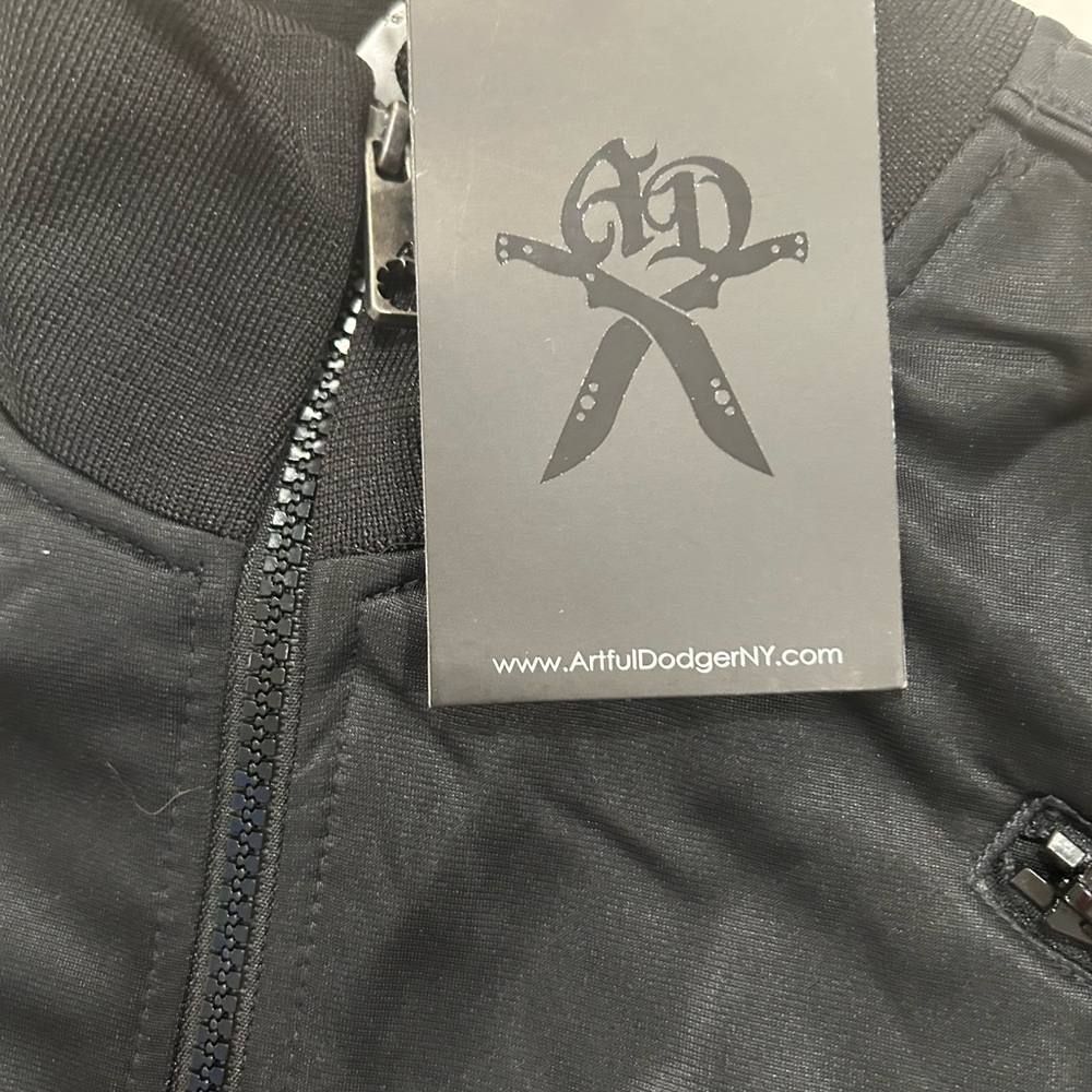NWT Mens XXL Black Bomber Jacket Artful Dodger - Picture 10 of 12
